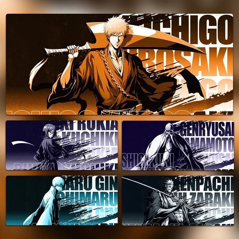 Tappetino per Mouse da Gaming Extra Large BLEACH Ichigo Kurosaki, Tappetino da Scrivania Anime Antiscivolo con Bordi Cuciti, Durevole e Lavabile per Studenti e Giocatori