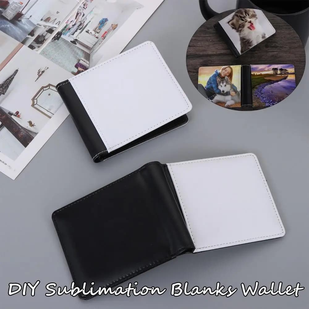 Creative Gift PU Leather Sublimation Heat Transfer Wallet Printing Image DIY Blank Purse Durable Large Capacity Card Holder