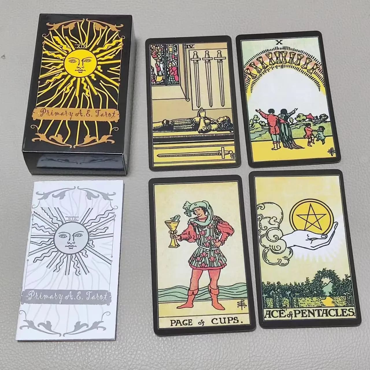 10.3*6cm Primary A.E. Tarot 78 Cards with Guidebook for Beginners