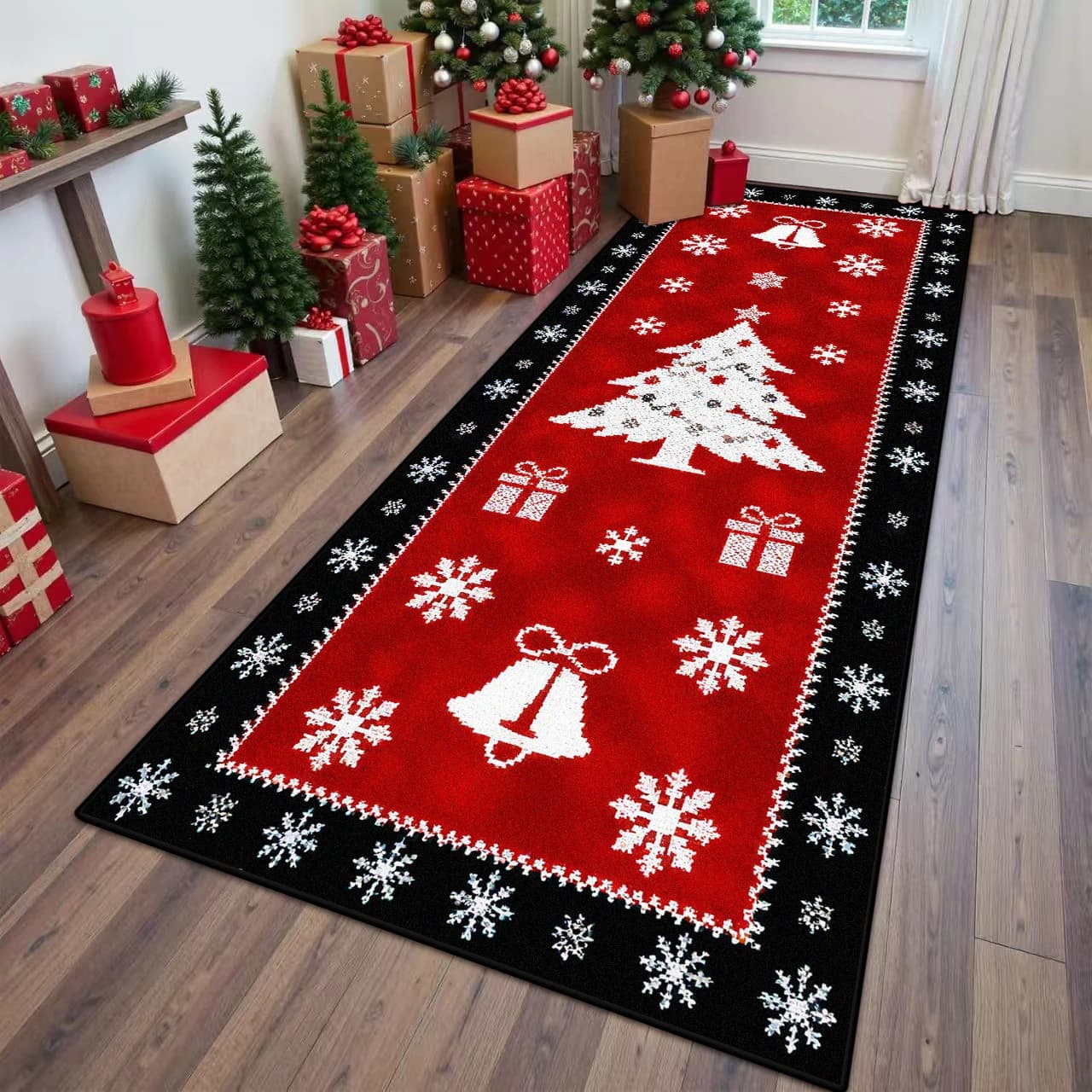 Christmas Style Corridor Carpet Living Room Bedroom Large Area Stair Rugs for Home Decoration Big Size Non-slip Sofa Runner Mat