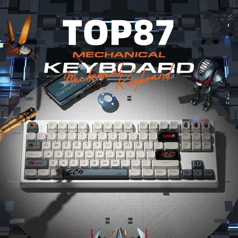 Darmoshark Top87 Wireless Mechanical Keyboard Tri-Mode Long Life Hot-Swap Customizable Driver Ergonomic Gaming Keyboard PC Gifts