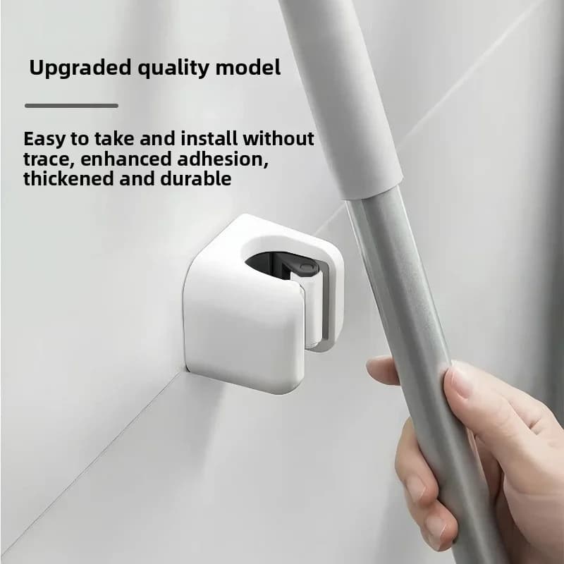 AOBT Multifunctional Cleaning Tool Organizer, Punch-Free Suction Cup Mop Clip, Wall Mounted Broom Hanger Hook BHL1572-FRO