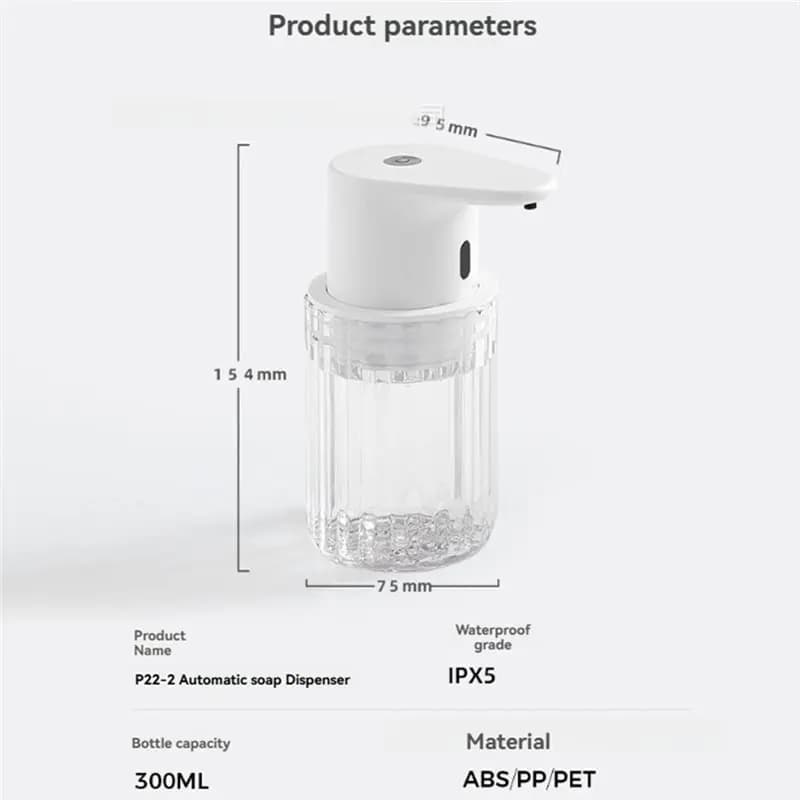 ABVI-300Ml Automatic Foam Soap Dispenser Rechargeable Foam Soap Dispenser Touchless Hand For Bathroom Kitchen