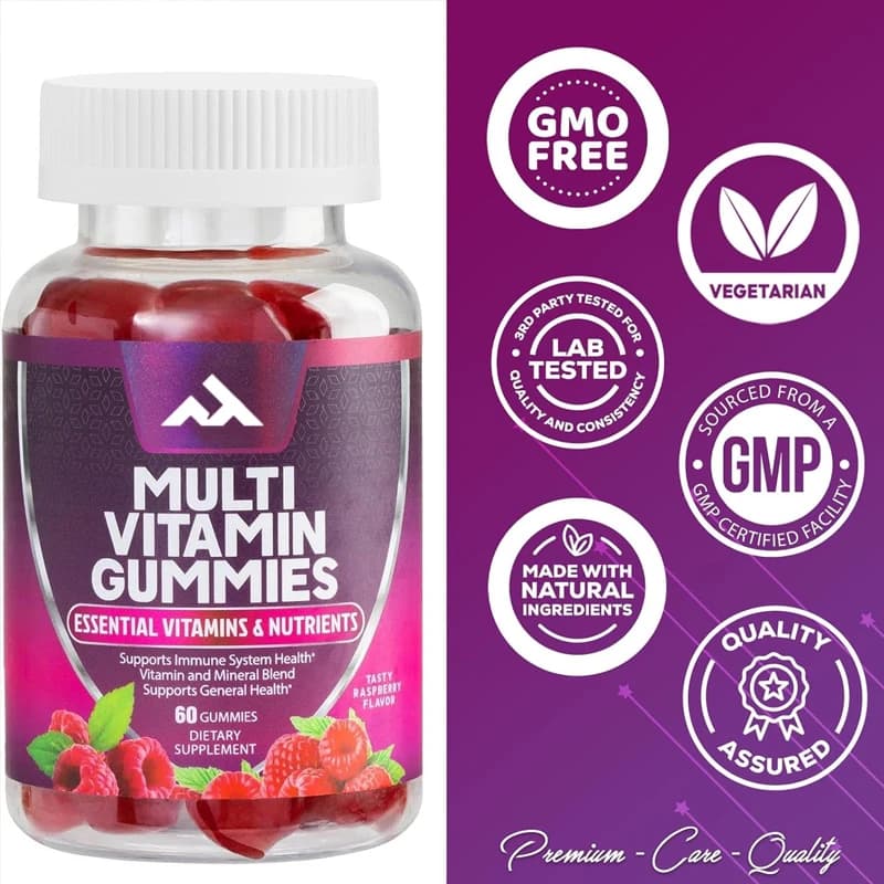 Multi-vitamin gumella, containing vitamin A C centersD centersB6 centersB12 centers Zinc and antioxidant supplements, which support immune health, not GMOs
