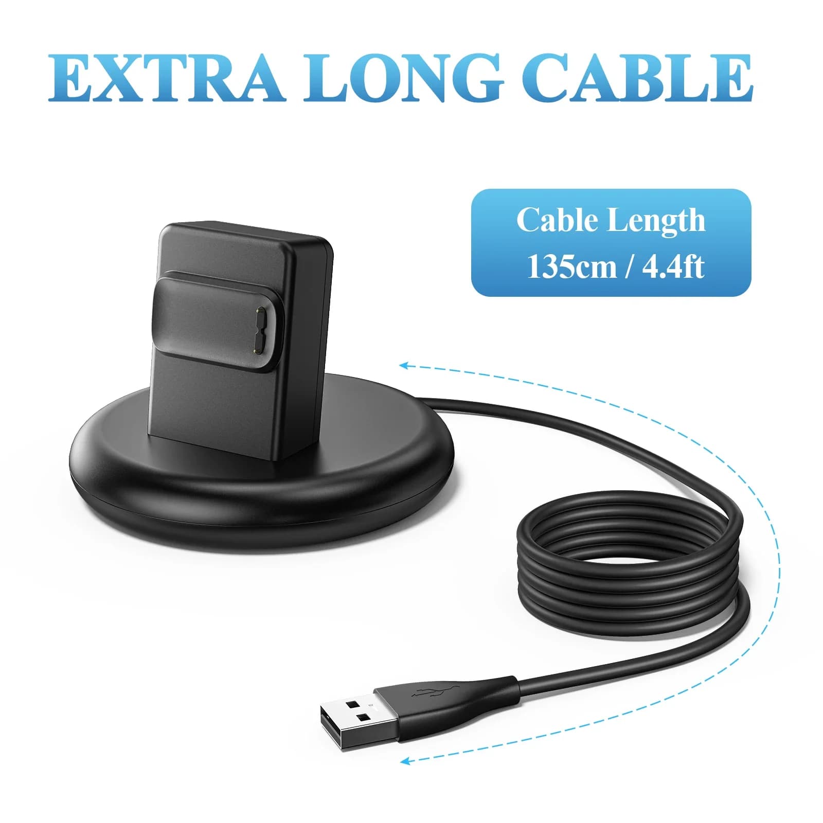Dock per caricabatterie magnetico USB per Fitbit Charge 5/Charge 6 Supporto per caricabatterie Smart Watch Stazione di ricarica rapida per supporto Fitbit Luxe