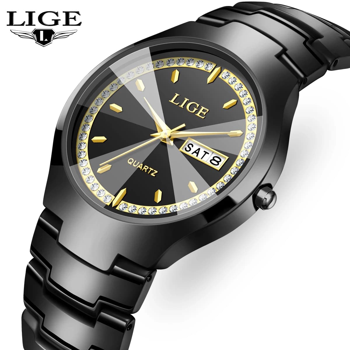 LIGE 2025 Women's Watch Elegant Ceramic Waterproof Weekly Calendar Fashion Quartz Watch Women's Wrist Watch Reloj + SCATOLA