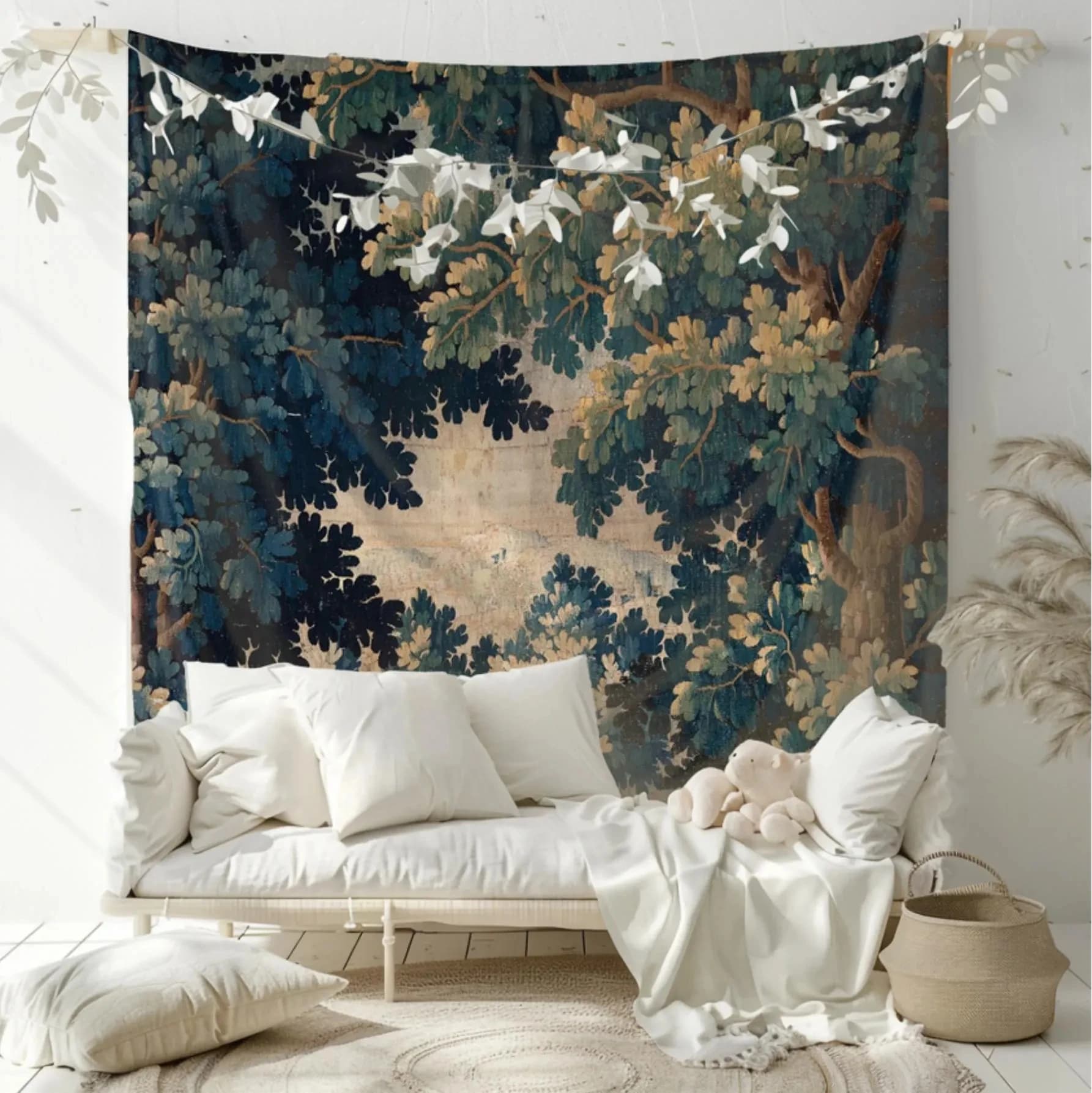 1pc Elegant Nature Wall Tapestry, Polyester, 2D Flat Design, Year-Round for Bedroom & Living Room Wall Styling