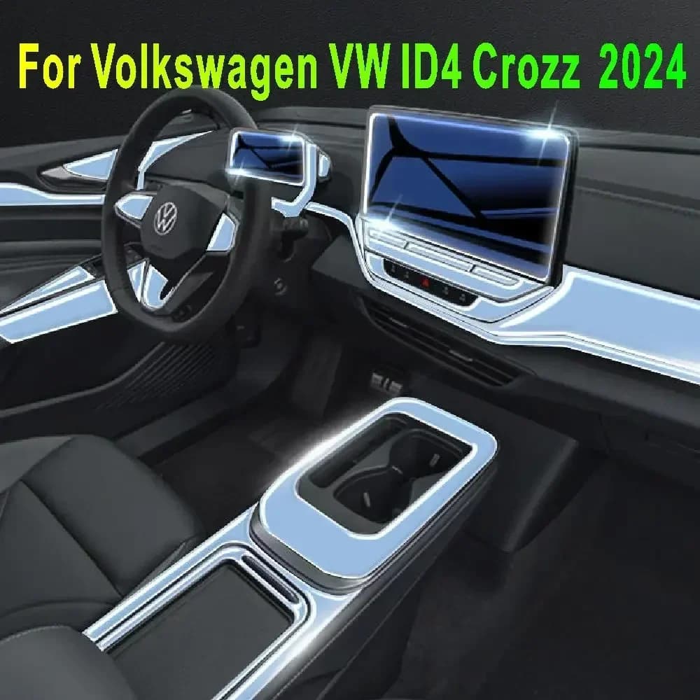 Per Volkswagen VW ID4 Crozz 2024 Pellicola Protettiva Trasparente in TPU per Console Centrale Interna Auto, Anti-graffio, Accessori