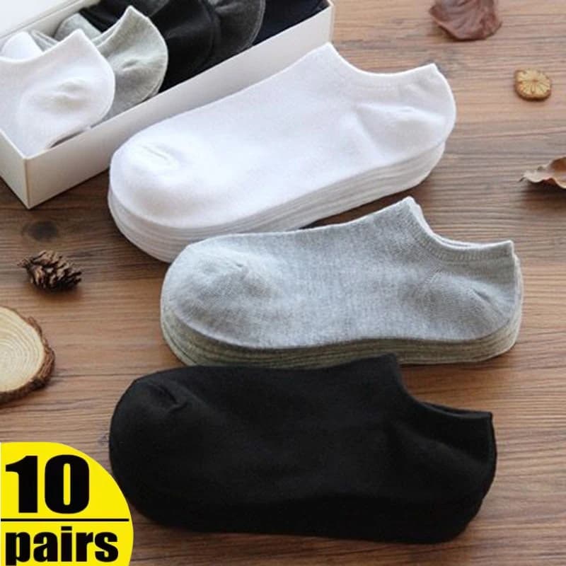 10/20/30 paia di calzini da uomo tinta unita nero bianco grigio calzini sportivi traspiranti invisibili calzini corti da donna donna uomo Sox