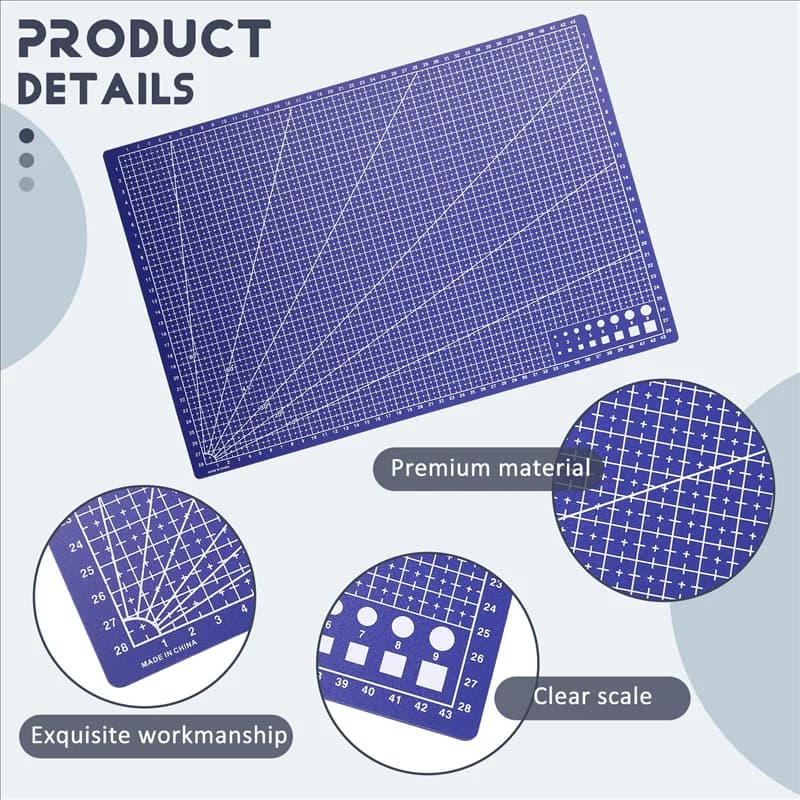 A19F-A3 / 45 X 30Cm Sewing Cutting Mat Reversible Design Engraving Tagliere Mat Handmade Tools 1Pc