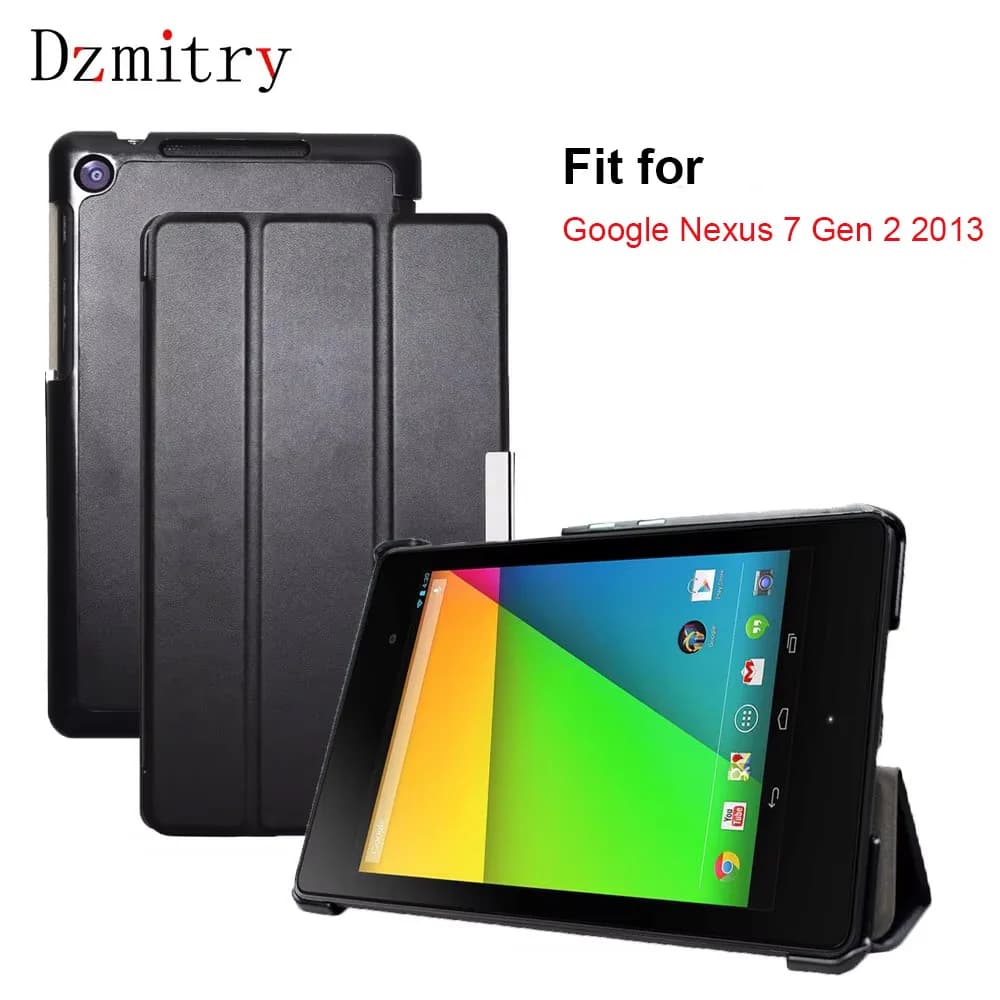Ultra Slim PU Leather Folding Folio Case For Google Nexus 7 Gen 2 2013 Flip Tablet Cover Stand For Nexus 7 2nd