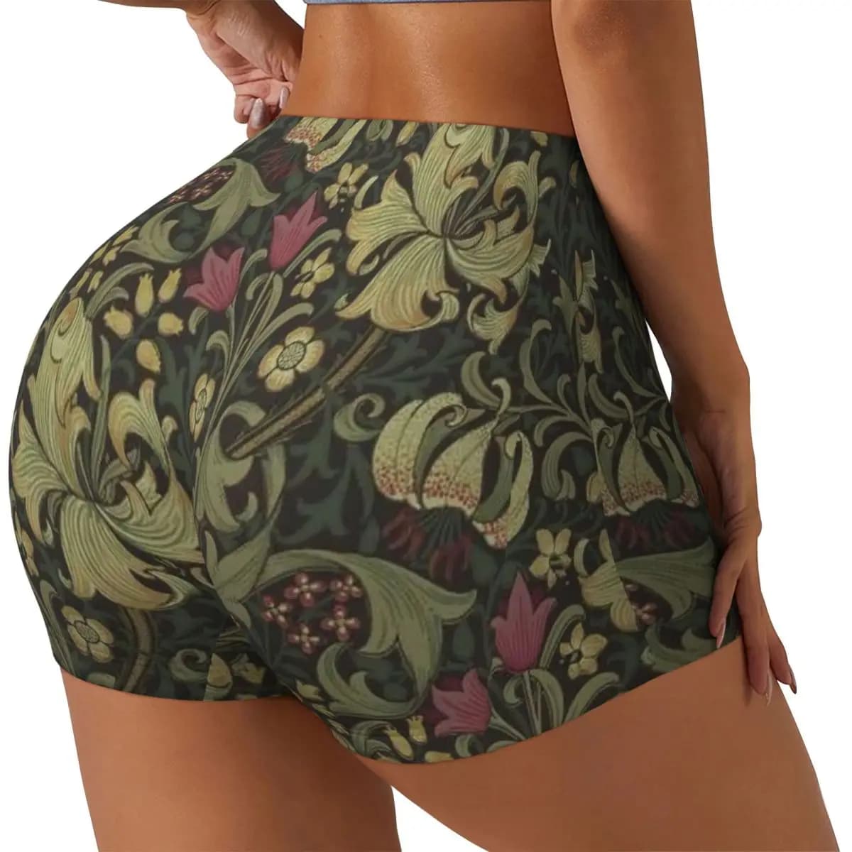 Pantaloncini da corsa personalizzati per allenamento in palestra da donna William Morris Bullerswood Pantaloncini da yoga per motociclisti da pallavolo atletici