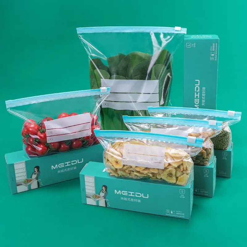 Sacchetto Riutilizzabile con Chiusura a Zip, Contenitore Trasparente per Alimenti, Ideale per Viaggi, Congelatore, Campeggio e Cucina