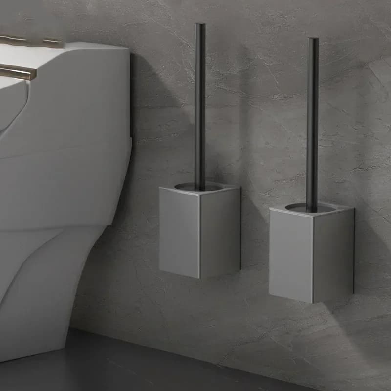 Porta scopino per WC Accessori per il bagno Set porta scopino per WC con scopino per WC creativo montato a parete in lega di alluminio