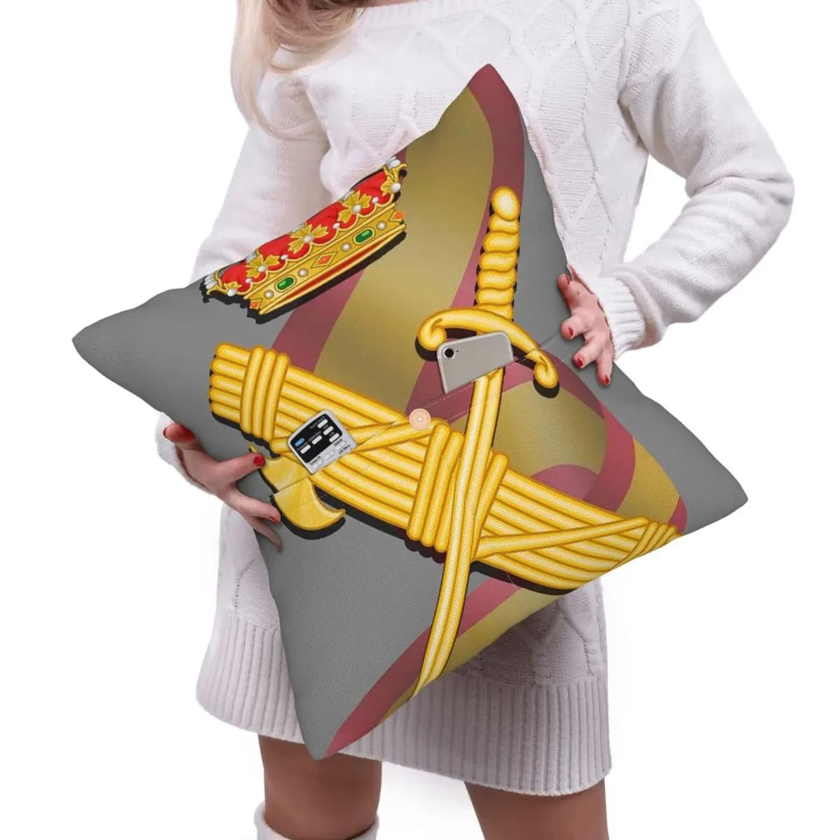 Spanish Guard Civil Spain Flag Square Linen Pillowcase Cushion Cover Polyester Decorative Bed Home Comfort Throw Pillow