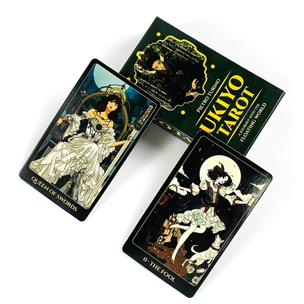 Ukiyo Tarot Deck 78 Cards Ukiyo‑e Floating World Japanese Style Divination Tarot Cards Spiritual Fortune‑Telling Cards Game