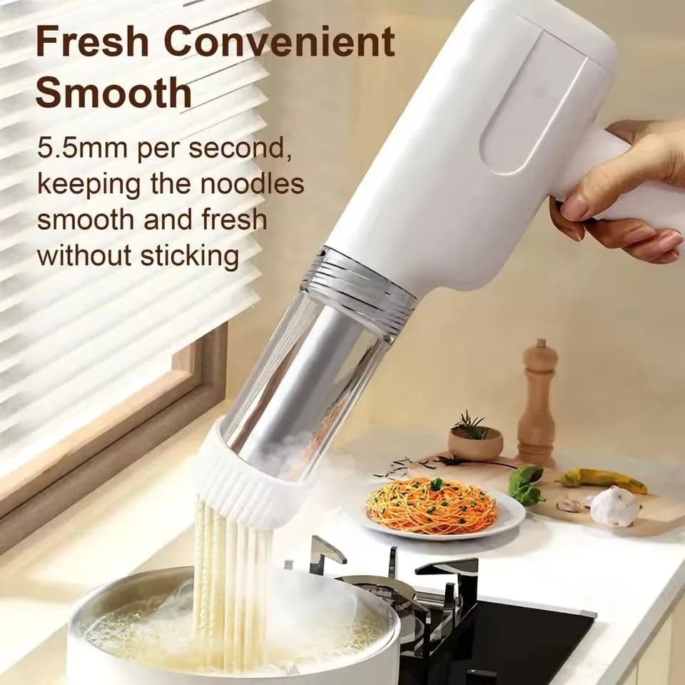 Macchina per pasta manuale senza fili con ricarica elettrica automatica, taglierina manuale per spaghetti, pressa per pasta, 6 stampi