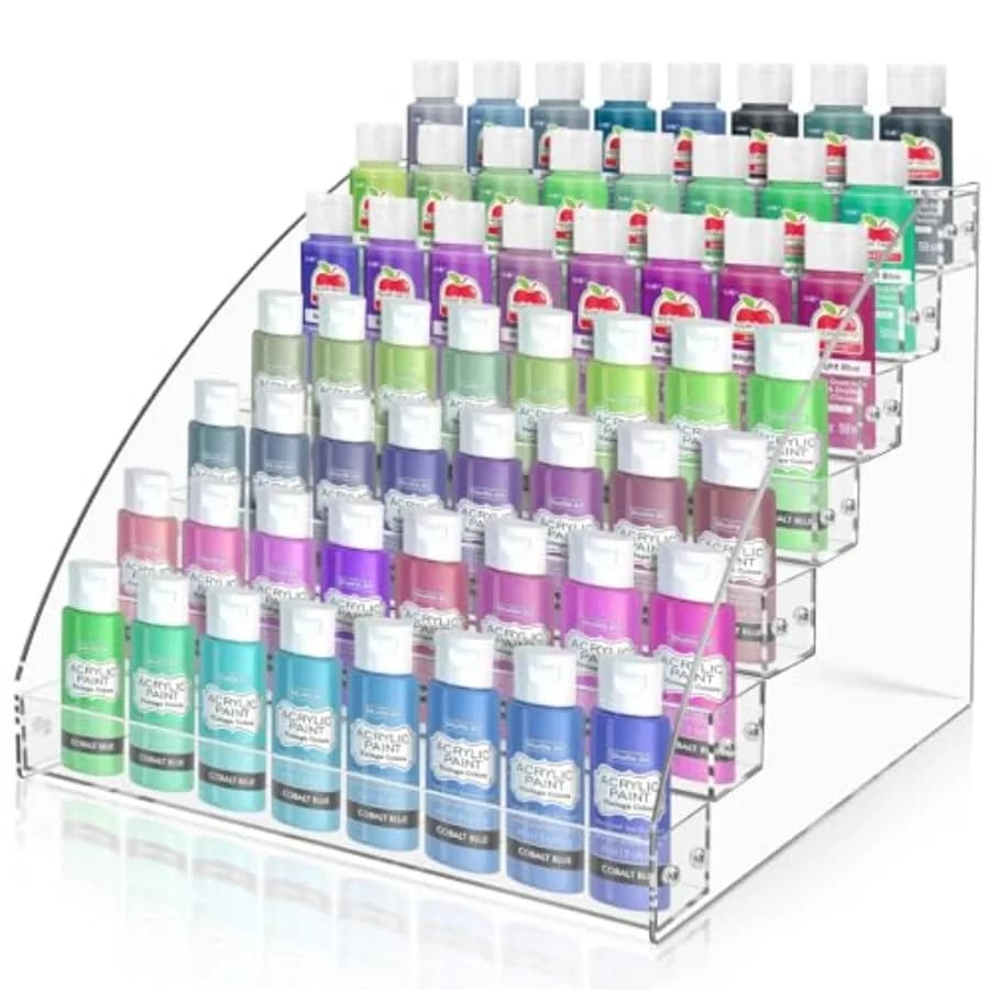 Clear Acrylic Paint Organizer: 7-Tier Miniature Paint Holder