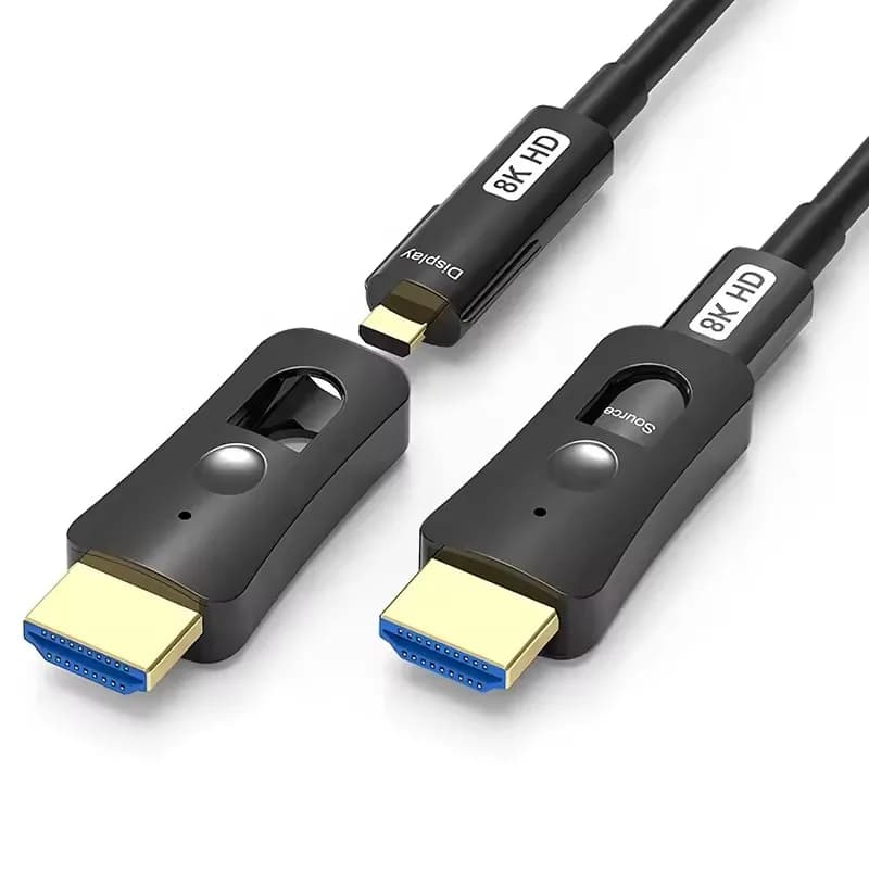 Cavo HDMI in fibra 8K Cavo staccabile in fibra ottica attiva HDMI a 2 porte 8K@60Hz,4K@120Hz 48Gbps, HDR dinamico per TV RTX 3080/3090