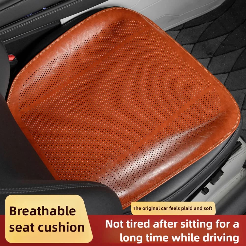 Nuovo Coprisedile per auto in pelle cerata olio Cuscino del sedile con foro traspirante per Volkswagen Chevrolet Cadillac Kia Haval Tesla Mitsubishi ecc