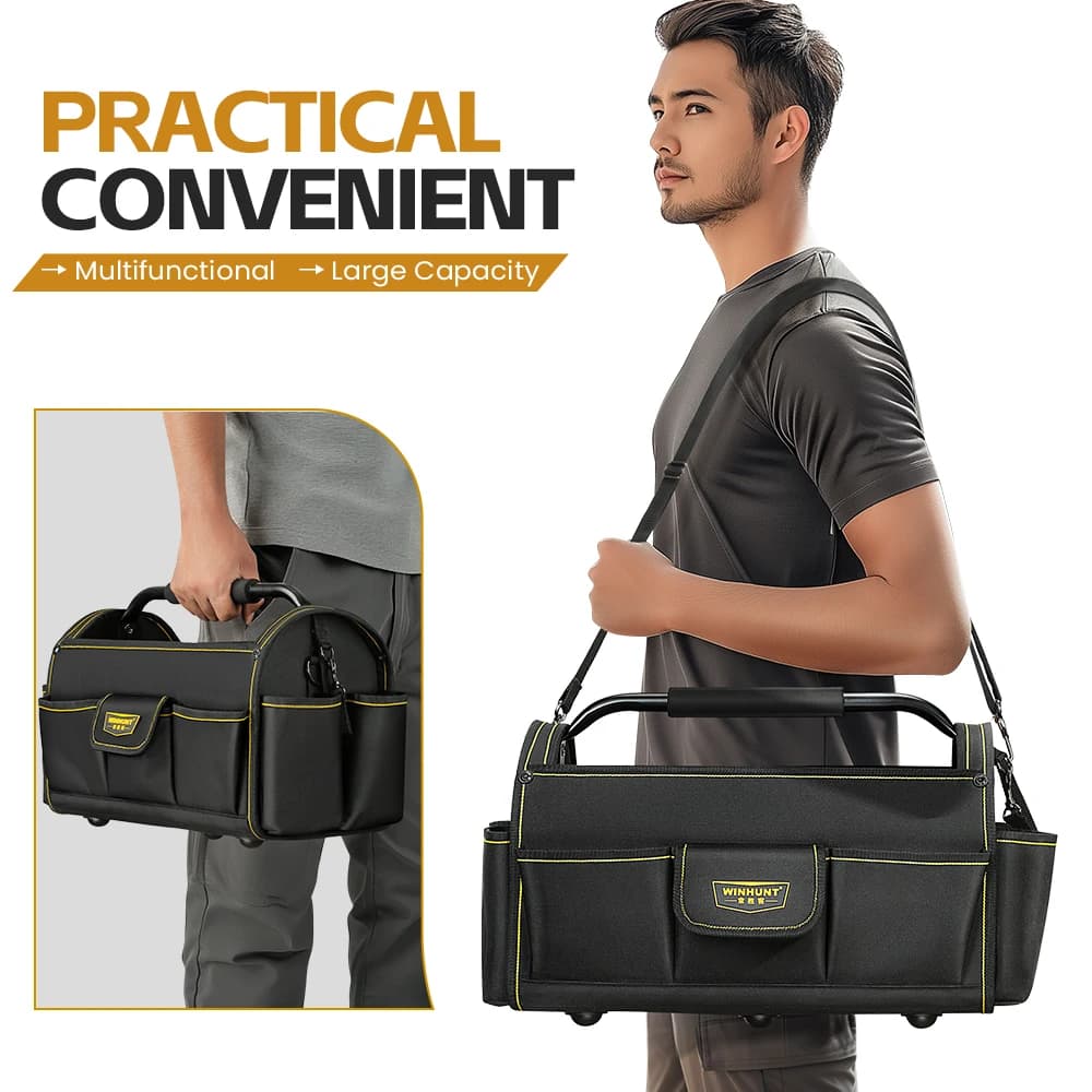 Borsa per attrezzi per elettricisti WINHUNT, borsa per attrezzi: tela resistente e resistente, portatile e multifunzionale per la manutenzione e la carpenteria!