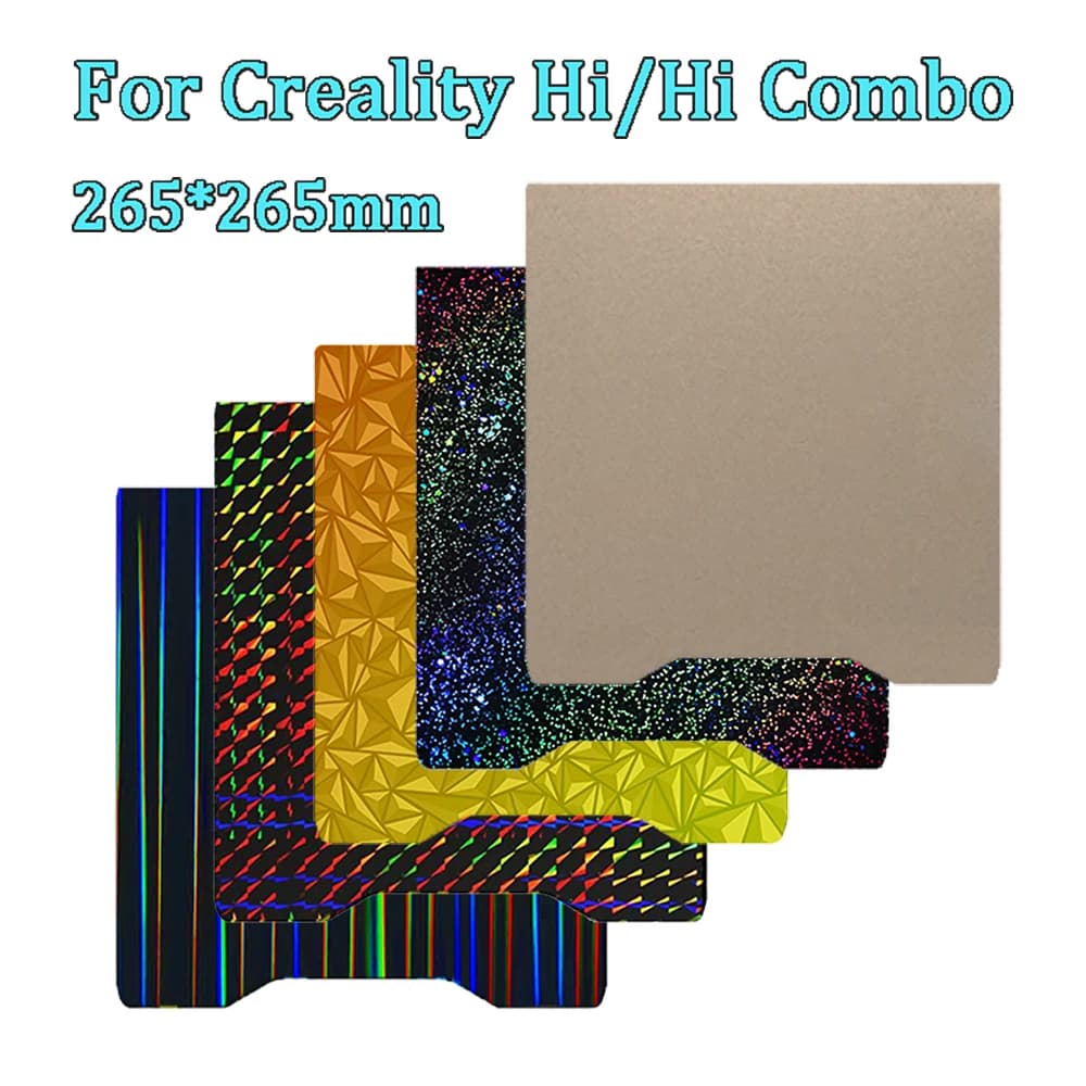 Piastra di stampa Creality Hi Build a doppia faccia 265*265mm in PEI PEO PET PEY, lamiera in acciaio armonico per Creality Hi Combo