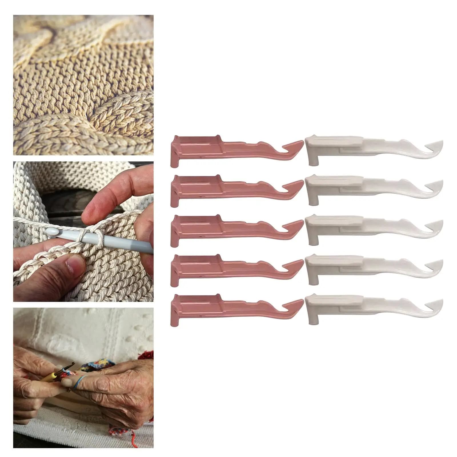 Set di 48 Uncinetti - Accessori per Macchina da Maglieria, Infilatore di Lana, Componenti per Uncinetto, Fai-da-Te per Tessitura a Mano