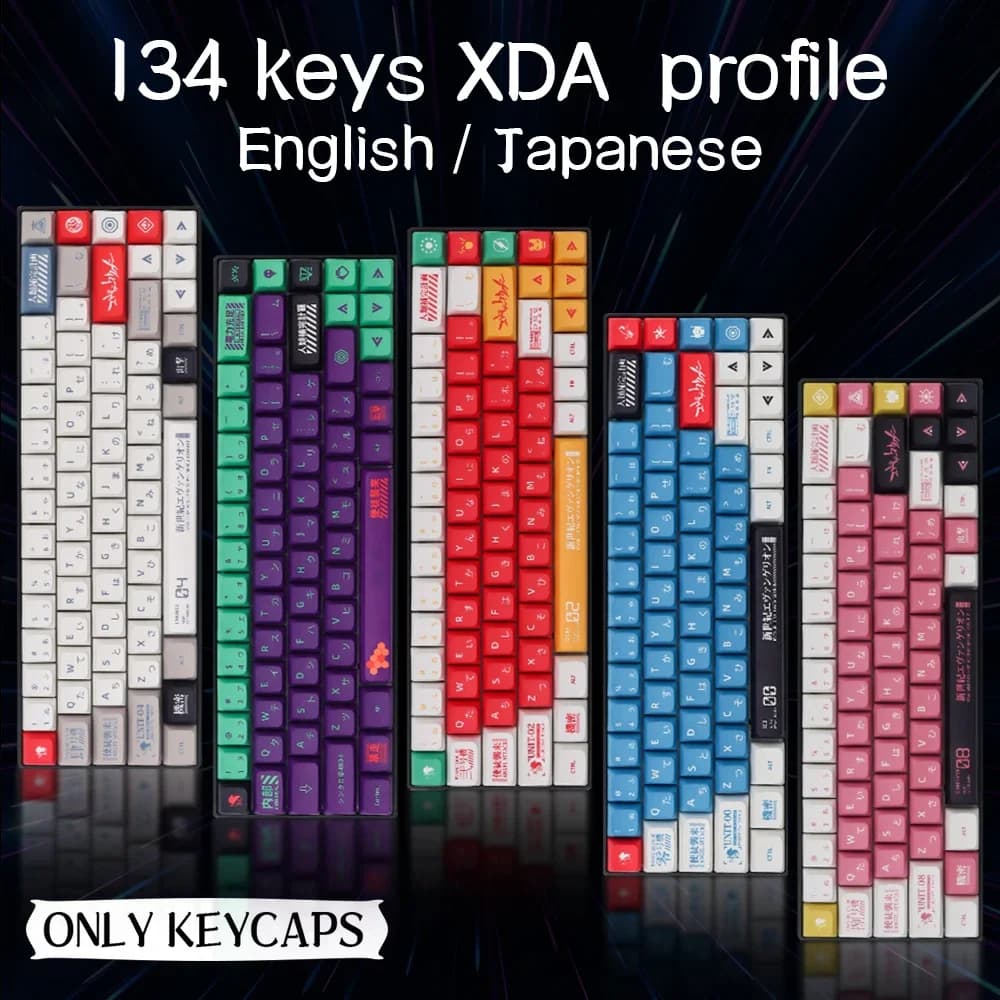 Eva theme Japanese Animation Custom Covers XDA PBT Profile Sublimation Tincture Cover for mechanical keyboard GMK MX Switch