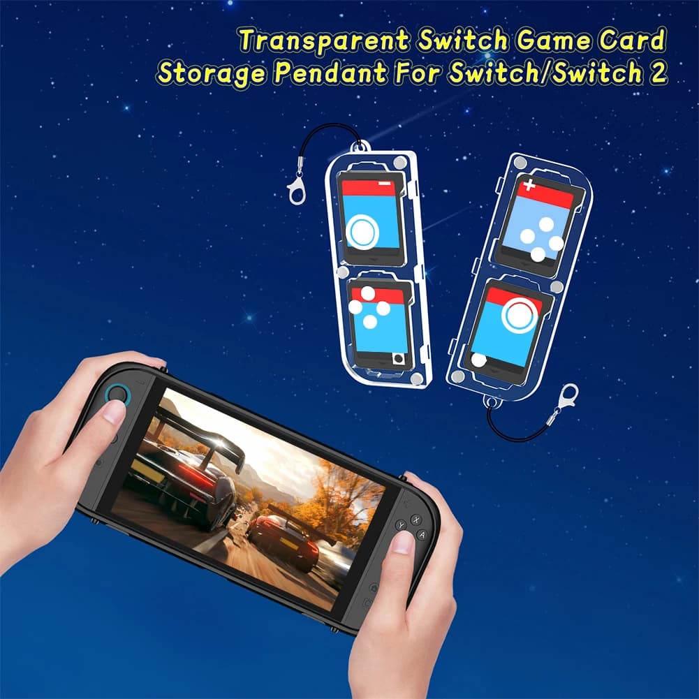 Custodia per Schede di Gioco per Switch 2, 4 Slot, Trasparente in PC, per Accessori NS2
