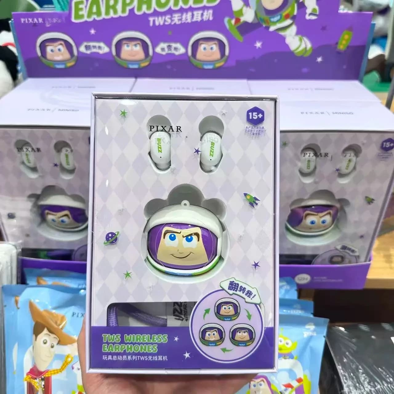 Disney Pixar Toy Story Aliens True Wireless Earbuds Flip The Faces Feature Bluetooth 6.0 In-Ear Mic TWS Gaming Earbuds