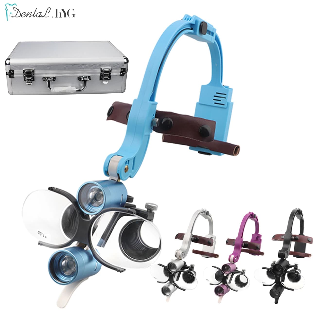Dental LED Faro Binoculare Lenti Deasin 2.5X/3.5X Fascia Regolabile 5W Dentista Chirurgico Faro Odontoiatria Lente di Ingrandimento EU/US