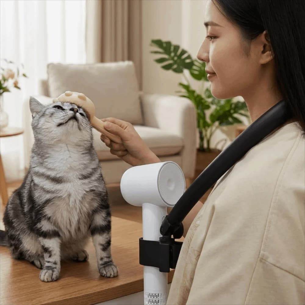 Adjustable Pet Grooming Hair Dryer Universal Hands-Free Neck Hanging Bracket Portable Pet Hair Dryer Clip Dog Grooming
