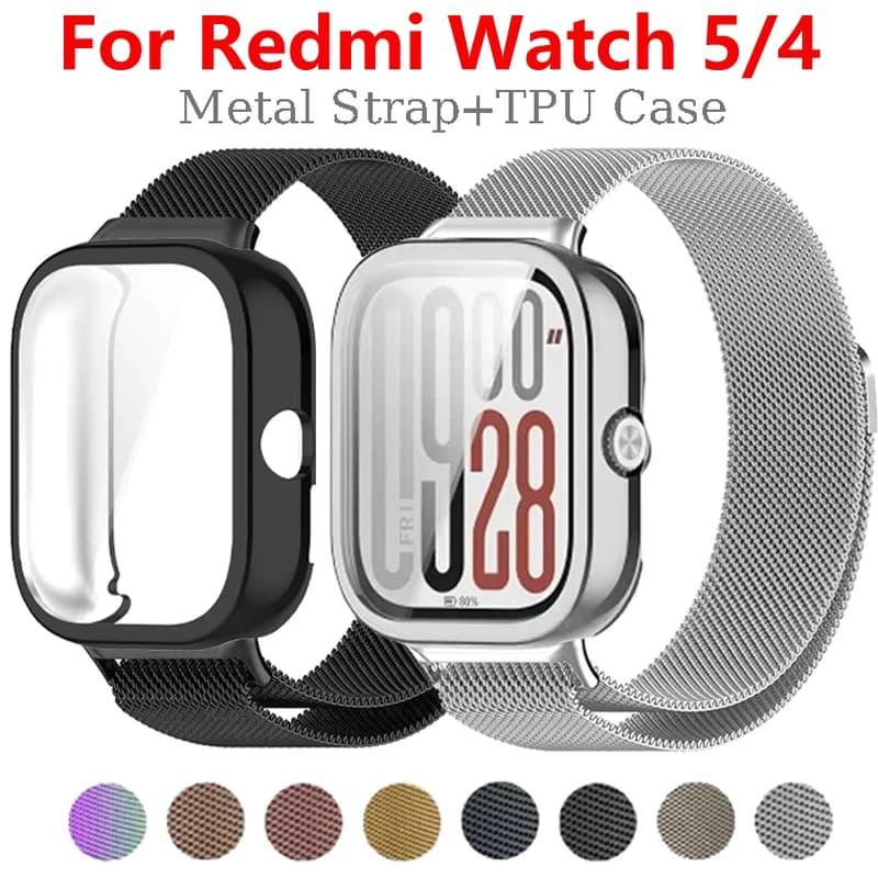 Custodia in TPU + cinturino ad anello milanese per Redmi Watch 4 5 braccialetto Smartwatch per Redmi Watch 5 4 cinturino cinturino in metallo accessori