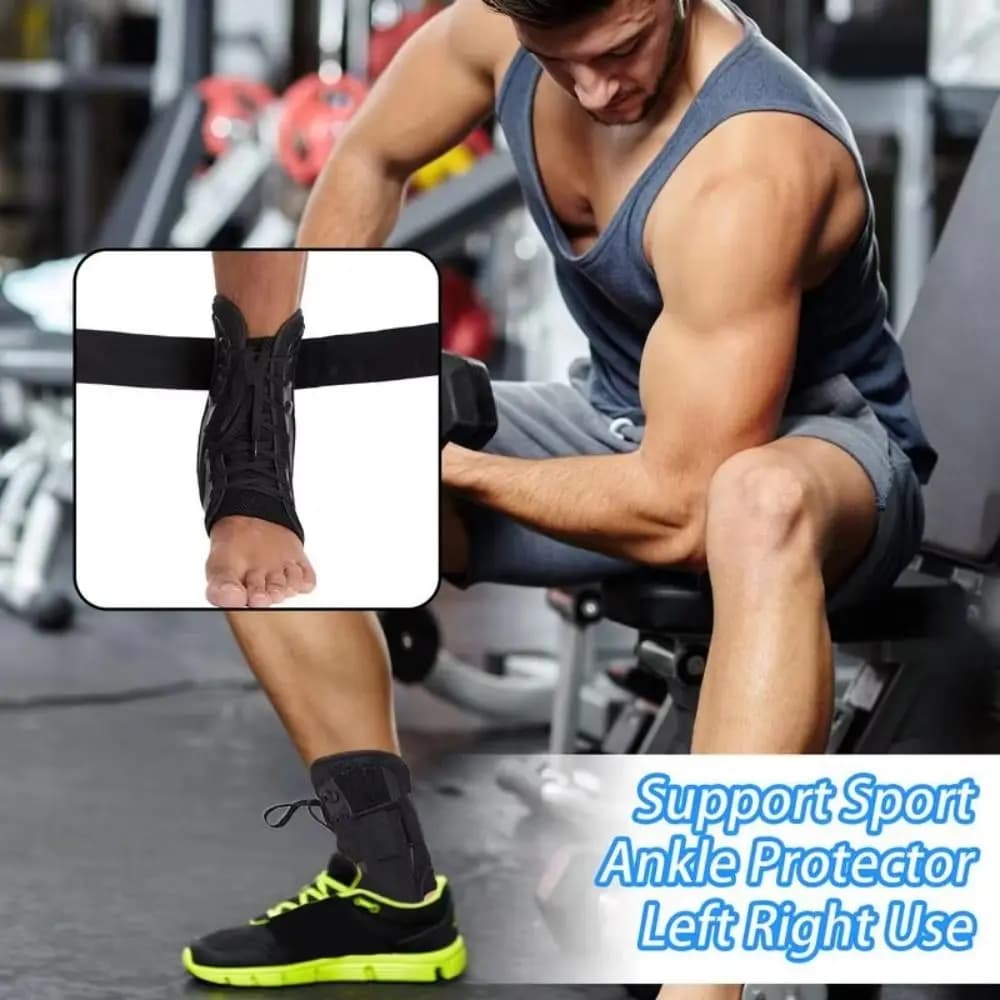 Supporto per Caviglia Sportivo Pressurizzato con Stabilizzatori Laterali, Protezione Articolare, Tutore a Compressione a Forma di 8
