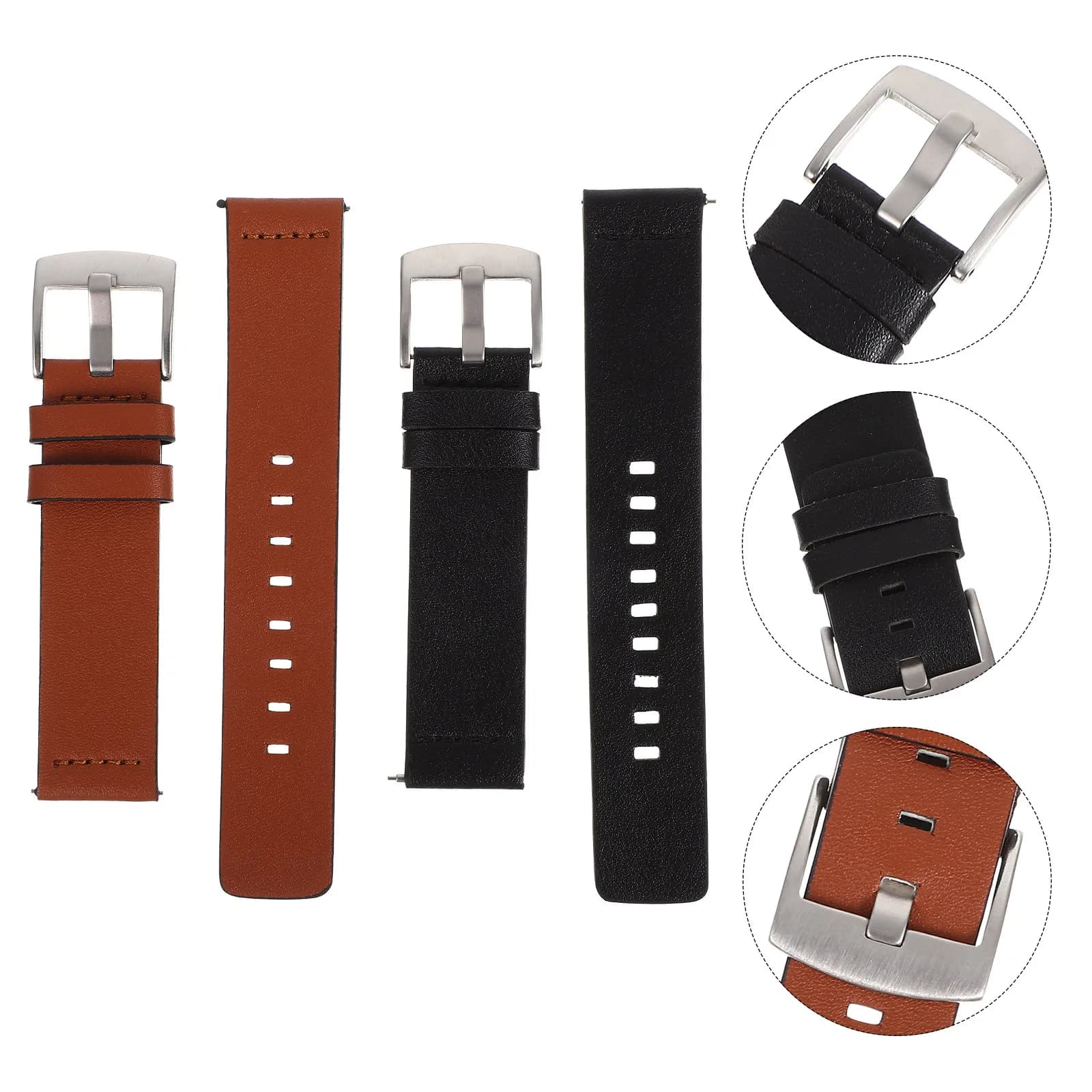 2 pezzi di cinturini di ricambio in pelle di vacchetta, comodi, resistenti all'usura, delicati, accessori per orologi domestici per l'uso quotidiano e per il lavoro.