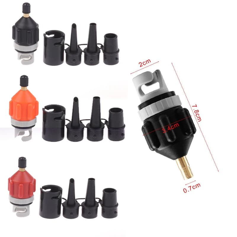 1Set Adattatore valvola aria in PVC per scheda SUP Adattatore pompa gonfiabile Paddle Boat Kayak Valvola aria Pompa pneumatico Connettore aria Kit combinato
