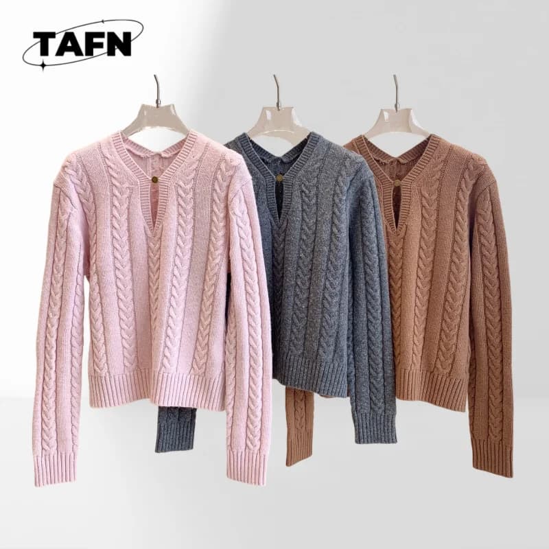 Elegante Maglione in Cashmere per Donne, Morbido e Raffinato per Stratificare in Inverno, Design Accogliente e Senza Tempo per Giornate Fredde AK1221