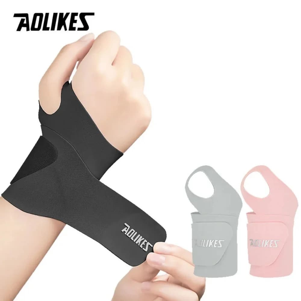 AOLIKES Fasce da polso ultra sottili e morbide per uomo e donna, supporto da polso regolabile per basket, tennis, badminton