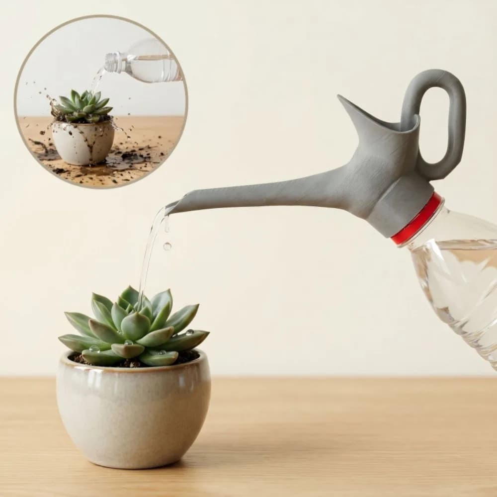 3D Printing Plastic Bottle Watering Connector Portable Long Mouth Nozzle Sprinkler Connector Water Saving Garden Hose Adapter