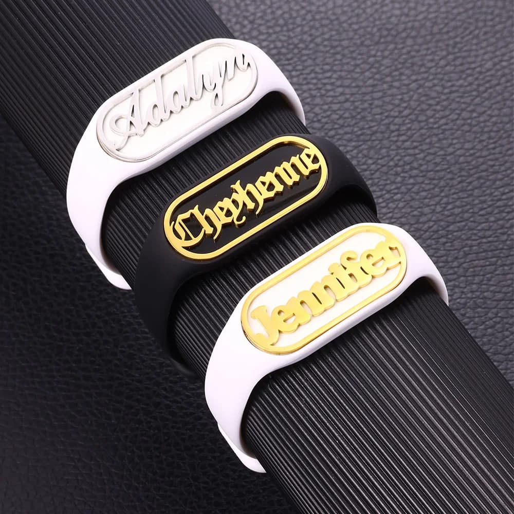 1 pcs bracelet with custom name for woman man punk bizarre wrist accessories custom tag sports strap for watch gift jewelry