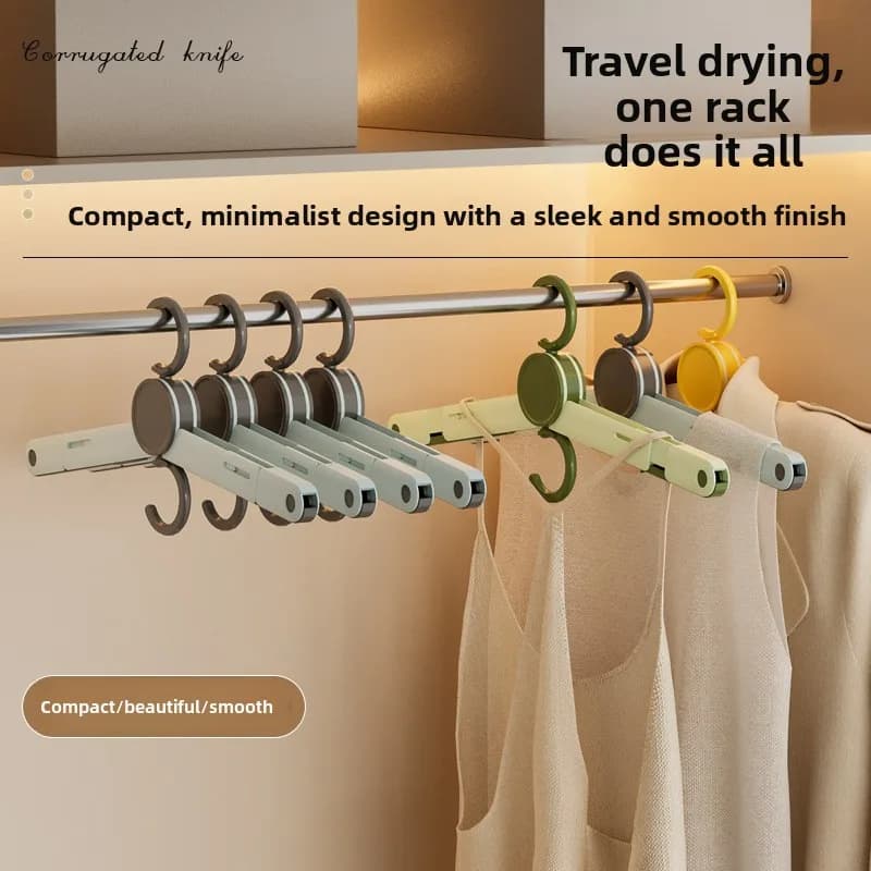 2PCS Portable folding clothes hanger for business trips, multifunctional drying rack, wardrobe, dormitory clothing storage