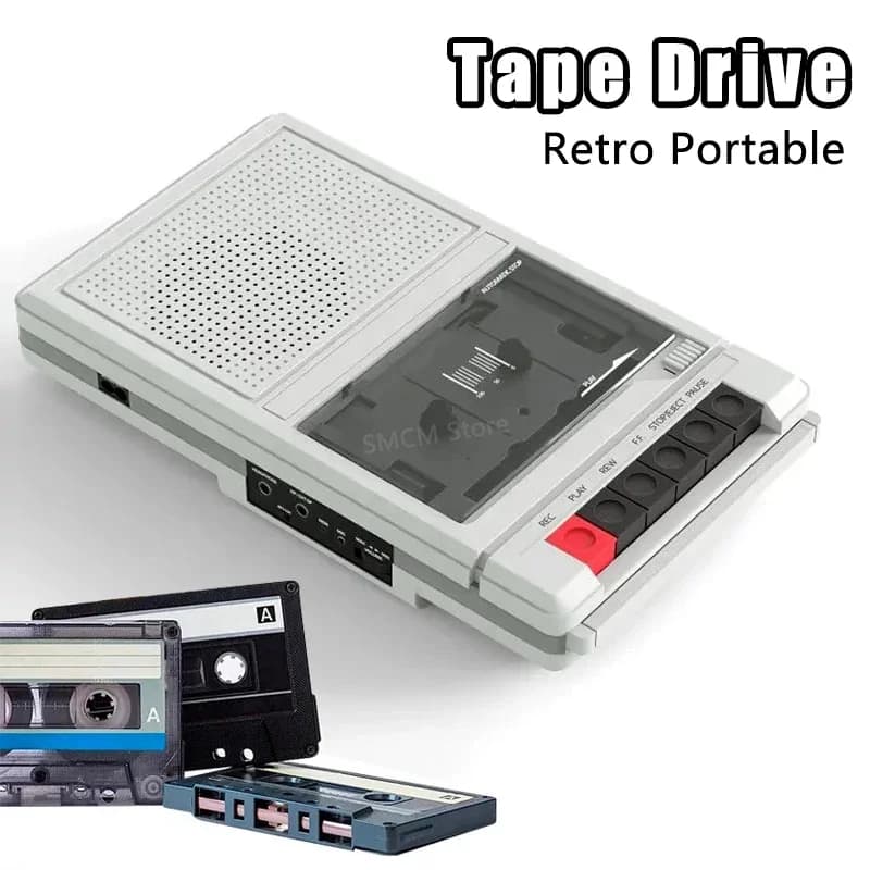 Portable Cassette Tape Recorder Cassette Tape Deck with Built-in Bluetooth Speakers Multi-function Audio to Cassette Conversion