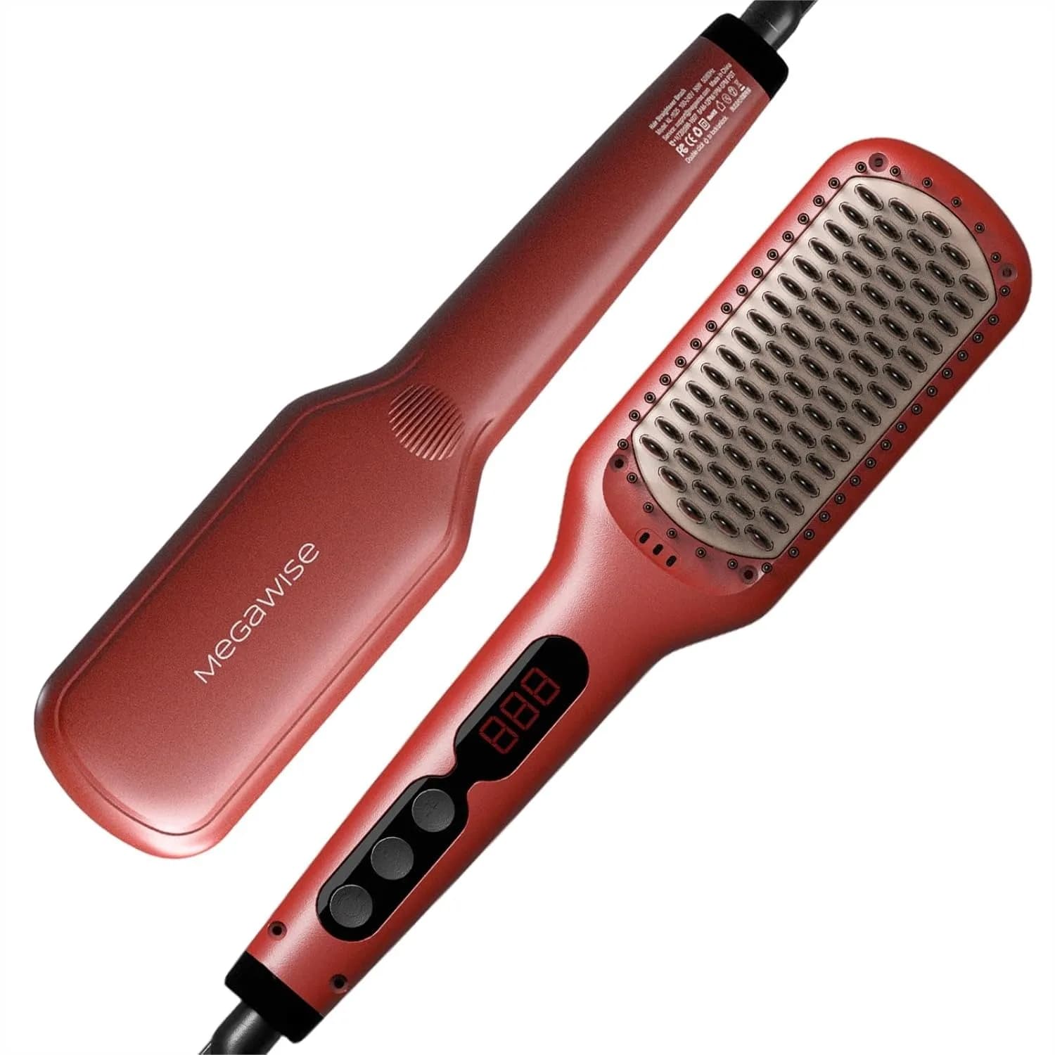 Spazzola Lisciante per Capelli in Ceramica Ionica, Riscaldamento Rapido in 20 Secondi, Spegnimento Automatico, Anti-Scottatura, Doppio Voltaggio per Styling Domestico e Professionale