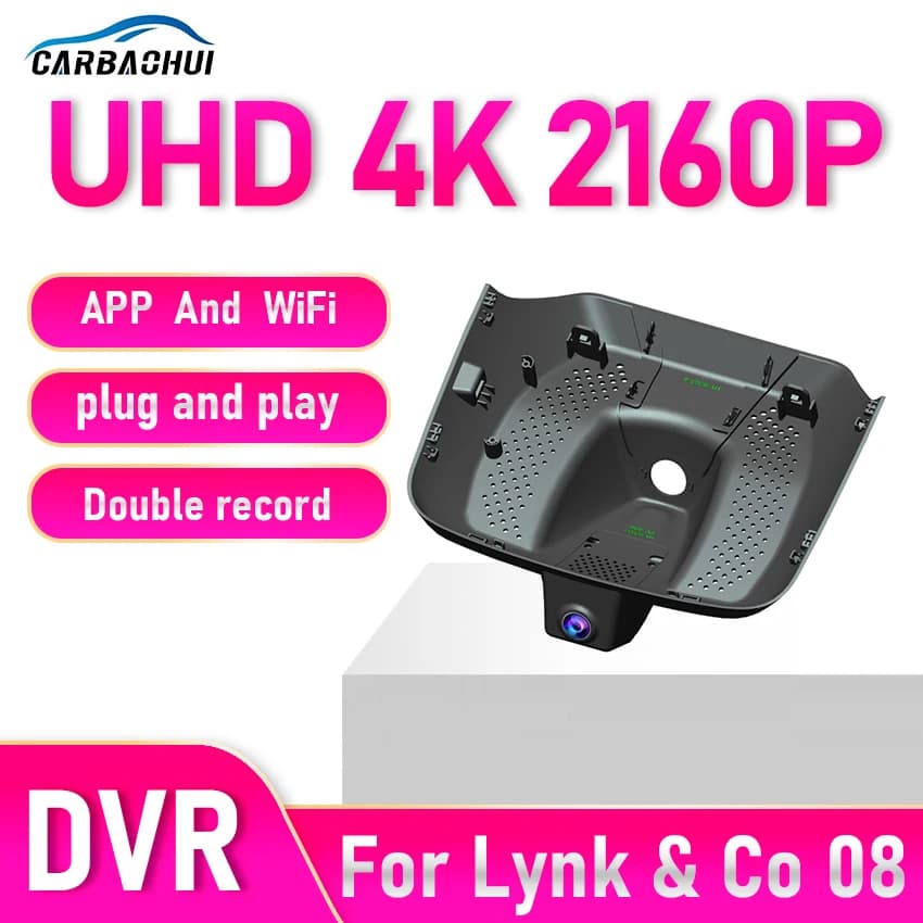 Dashcam For Lynk & Co 08 2025-2026 4K Dash Cam Front Rear Car Camera DVR Wifi Plug and Play Video Recorder Loop Recording