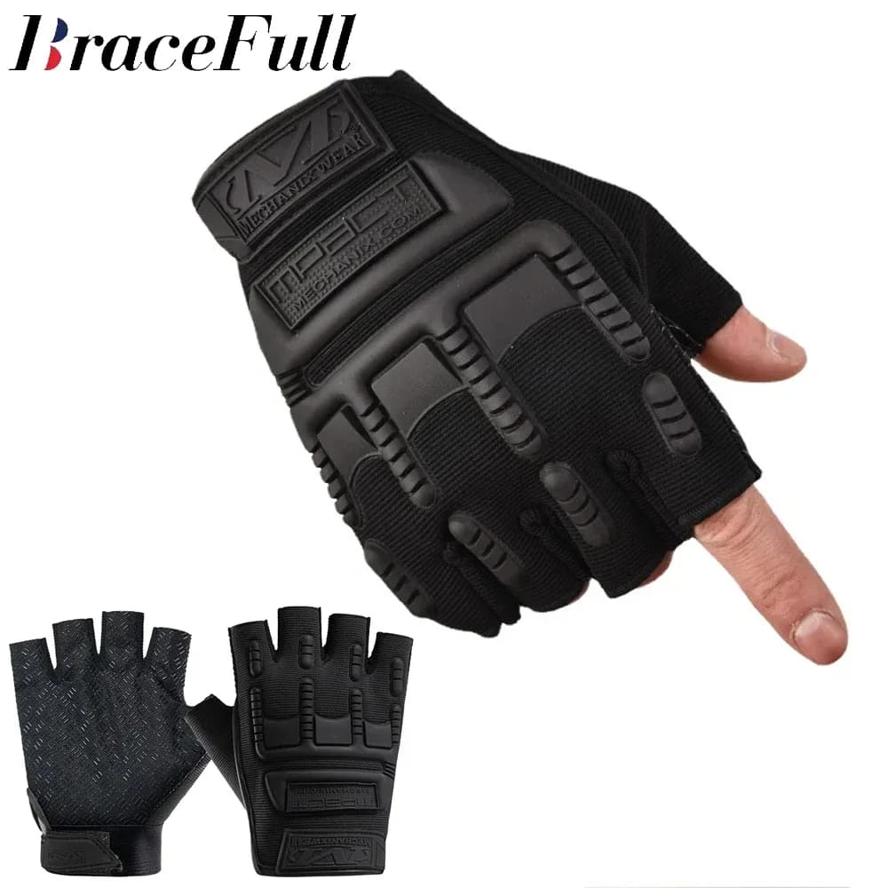 1Pair New Universal Protective Half Finger Gloves for Training, Fitness, Anti Slip Cycling, Breathable and Durable Outdoor Trave
