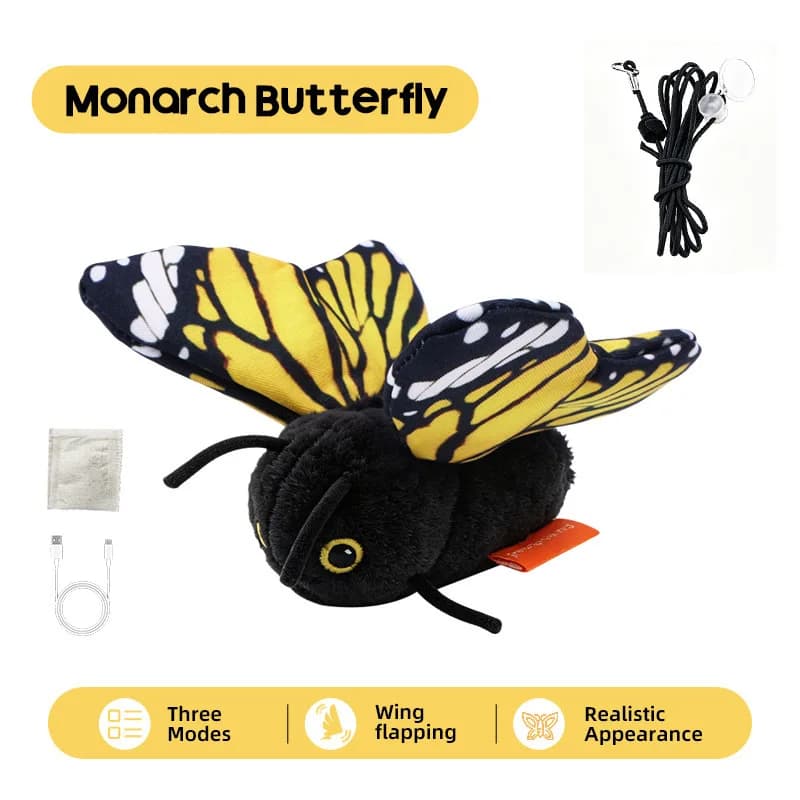 Flapping Cat Toy with Motion Sensor USB Rechargeable Interactive for Indoor Kitten Hunting
