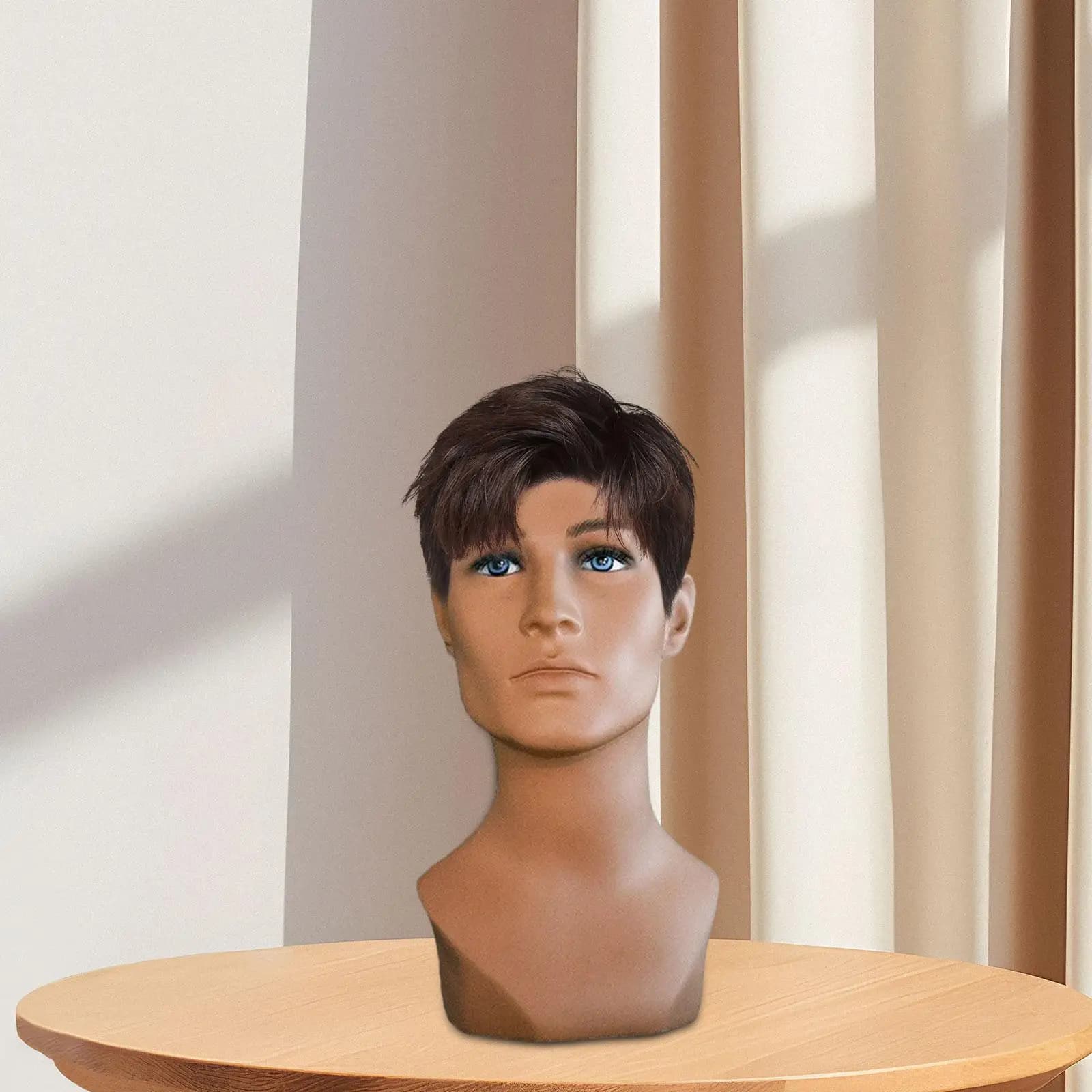 Espositore per parrucca con testa di manichino maschile calvo Robusto espositore per cappelli in PVC multiuso Porta parrucca per parrucca che mostra cuffie