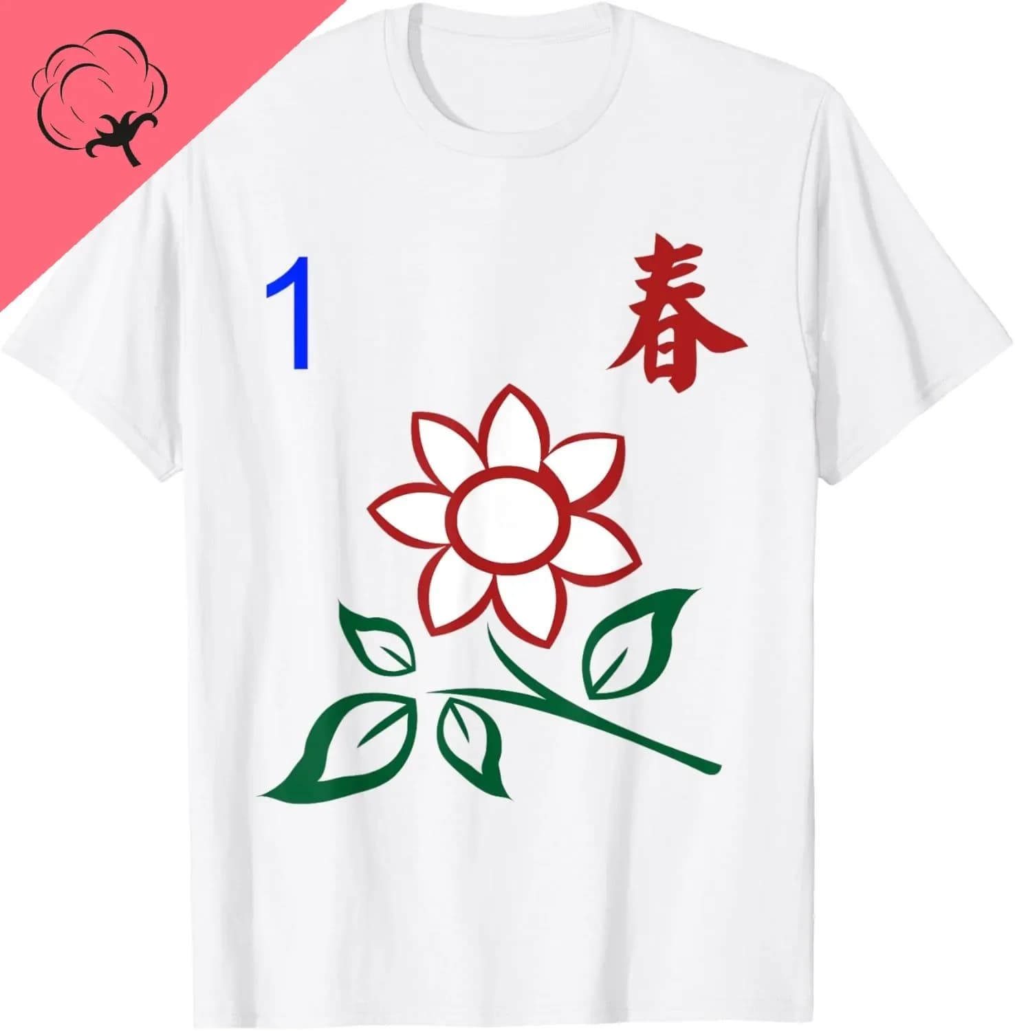 Mahjong cinese Mah Jong Gioco Piastrelle Carattere Fiore T-shirt Cotone Abbigliamento donna Top Magliette grafiche Ropa De Mujer