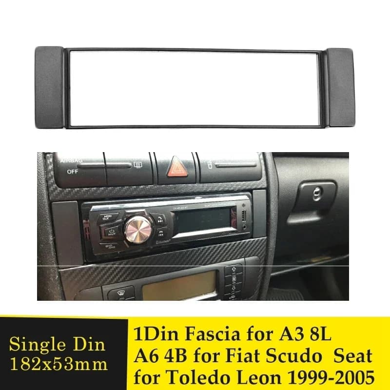 1 Din Frame for Audi A3 8L A6 4B Seat Toledo Leon Fiat Scudo Stereo Facia Plate Dash CD Trim 1 DIN Cover for car radio