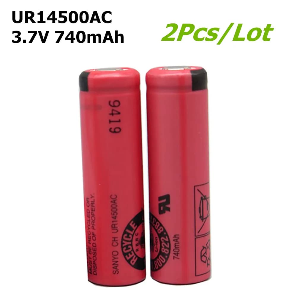 2 Pieces/Length Head Battery UR14500AC 3.7V 740mAh for Electric Brush Braun Oral B Pro 2 Type 3766 S5 S6 S7 S51 53B 73S 4200